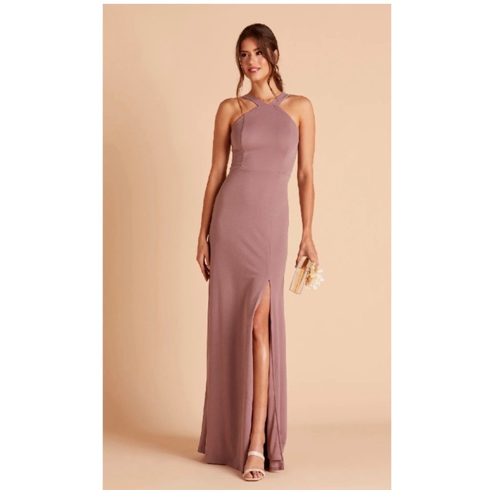 Birdy Grey Gene Bridesmaid Dress Dark Mauve Halter Maxi Size XS